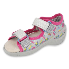 Befado Béfado Children's Slippers Leather Insert 065p149 rose gris 1