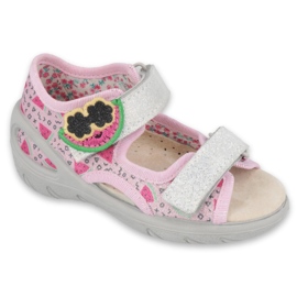 Befado chaussures pour enfants pu 065X152 rose gris 1
