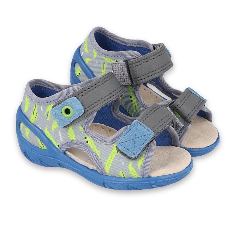 Befado chaussures pour enfants pu 065P159 bleu gris multicolore vert 1