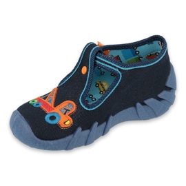 Chaussures enfant Befado 110P389 bleu marine orange 1