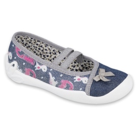 Chaussures enfant Befado 116X279 bleu marin rose argent gris 2