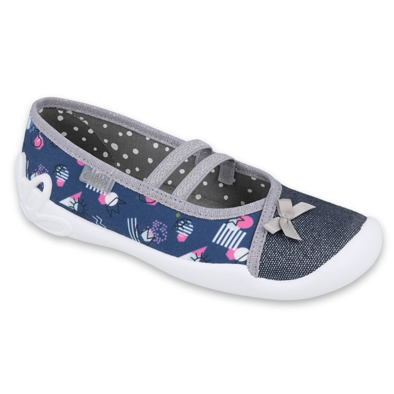 Chaussures pour enfants Befado 116Y276 bleu marine argent gris 2