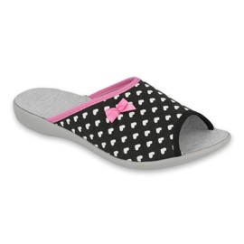 Chaussures femme Befado pu 254D108 blanc noir rose 1