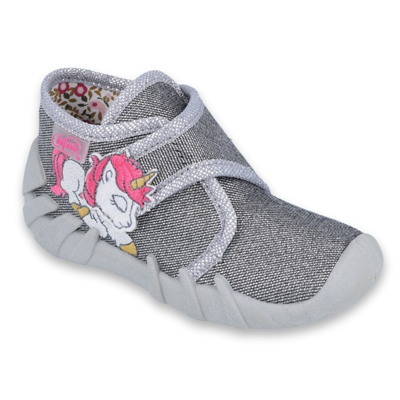 Chaussures enfant Befado 523P016 rose argent gris 1