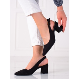 SHELOVET Escarpins noirs à talon ouvert le noir 1