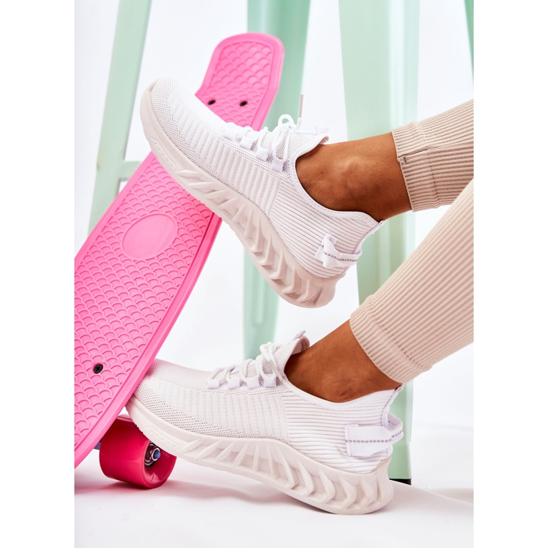 FM1 Chaussures Sport Tissu Femme Blanc Lenney 1