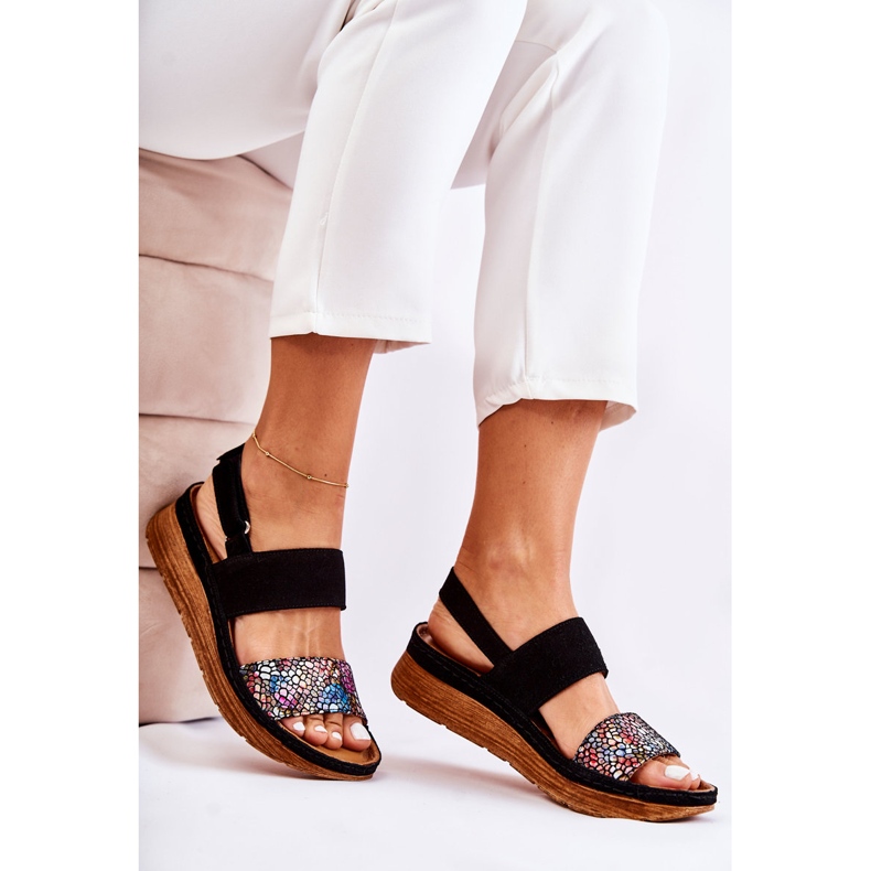 Sandales pour Femme en Cuir Maciejka 04142-20 Noir multicolore 2