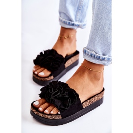 PS1 Chaussons Femme En Daim Avec Ornement Nemis Noir le noir 4