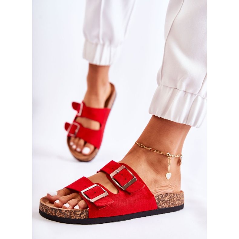 Chaussons à enfiler rouges Misandei pour femmes 2 Chaussons à enfiler rouges Misandei pour femmes 2