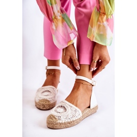 PS1 Sandales Femme Espadrilles Ajourées Blanc Murillo blanche 1