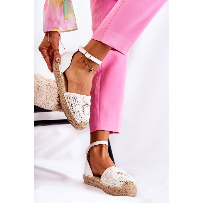 PS1 Sandales Femme Espadrilles Ajourées Blanc Murillo blanche 2