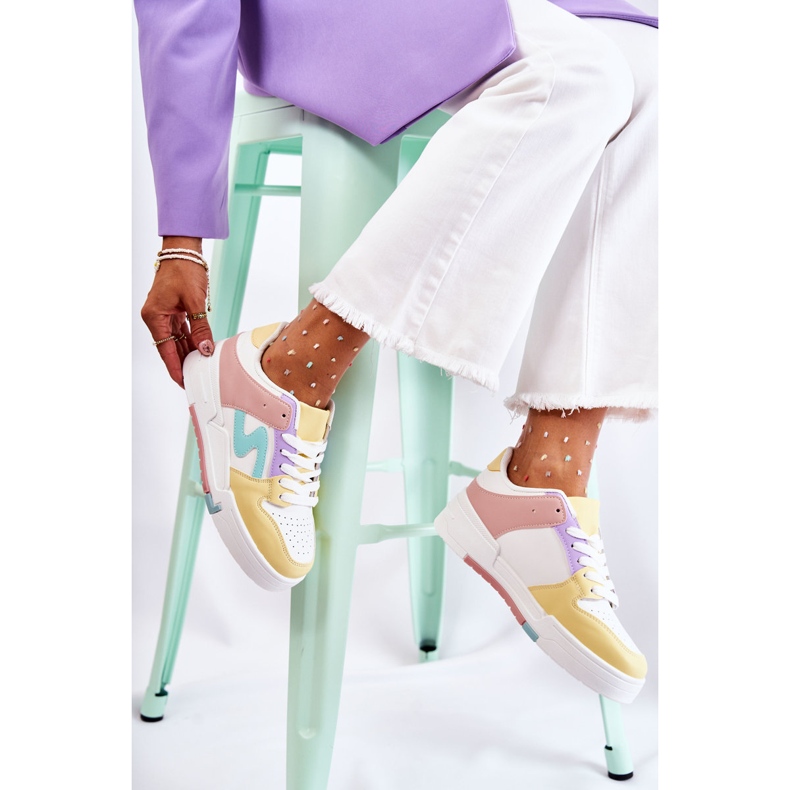 PS1 Chaussures de sport femme blanches et jaunes Francis multicolore 1 PS1 Chaussures de sport femme blanches et jaunes Francis multicolore 1