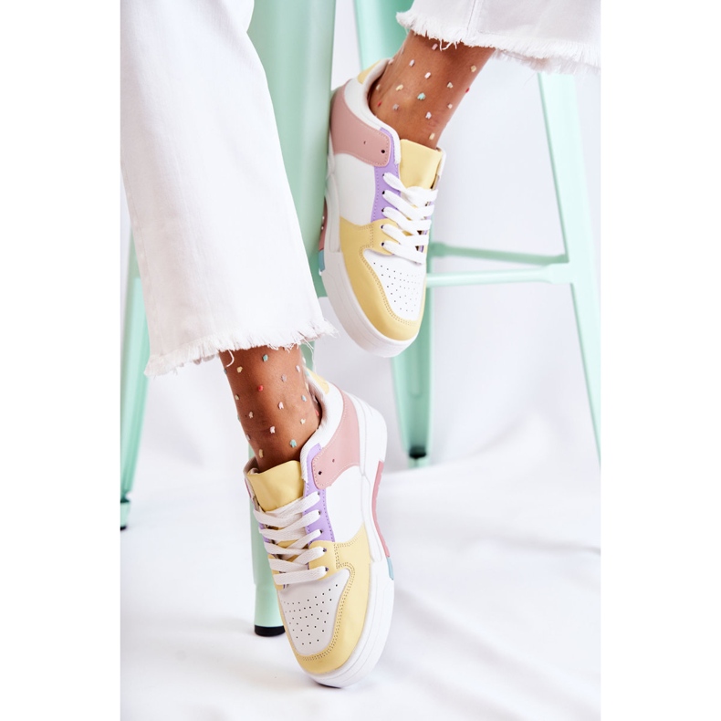 PS1 Chaussures de sport femme blanches et jaunes Francis multicolore 2