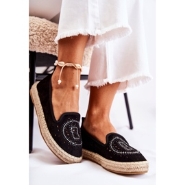 S.Barski Espadrilles Meredith noires à enfiler ajourées pour femmes le noir 1