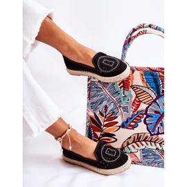 S.Barski Espadrilles Meredith noires à enfiler ajourées pour femmes 2