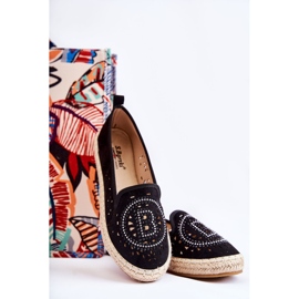 S.Barski Espadrilles Meredith noires à enfiler ajourées pour femmes le noir 5