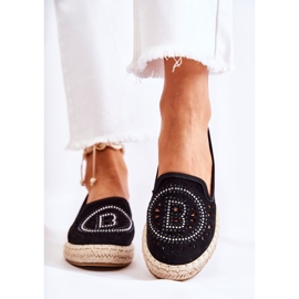 S.Barski Espadrilles Meredith noires à enfiler ajourées pour femmes le noir 6