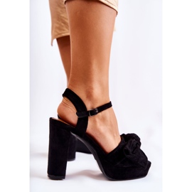 Sandales en Daim pour Femme avec Nœud Noir Reina le noir 6