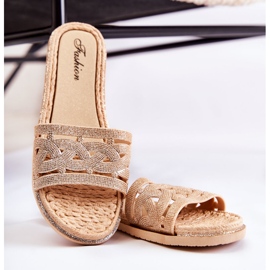 Pantoufles en caoutchouc Golden Charis pour femmes d'or 4