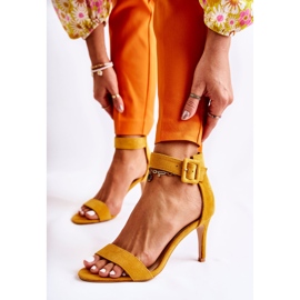 Sandales en Daim pour Femme à Talon Haut Jaune Marconi 1