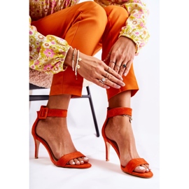 Sandales en Daim pour Femme à Talon Orange Marconi 2