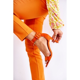 Sandales en Daim pour Femme à Talon Orange Marconi 1