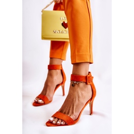 Sandales en Daim pour Femme à Talon Orange Marconi 3