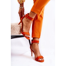 Sandales en Daim pour Femme à Talon Orange Marconi 6