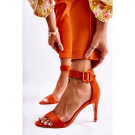Sandales en Daim pour Femme à Talon Orange Marconi 4