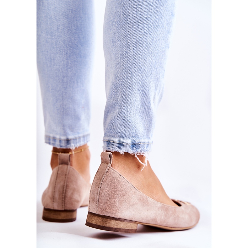 Ballerines Femme En Daim Avec Décoration Nicole 2746 Beige 2