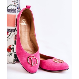 Ballerines en daim pour femmes avec décoration Nicole 2746 Fuchsia rose 5