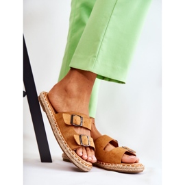 PG1 Chaussons Femme Daim Classiques Camel Casilda brun 3