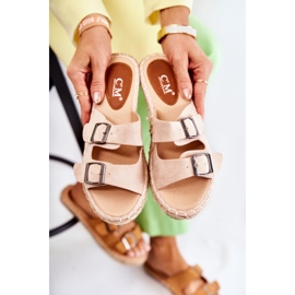 Chaussons Classiques en Daim pour Femme Beige Casilda 2