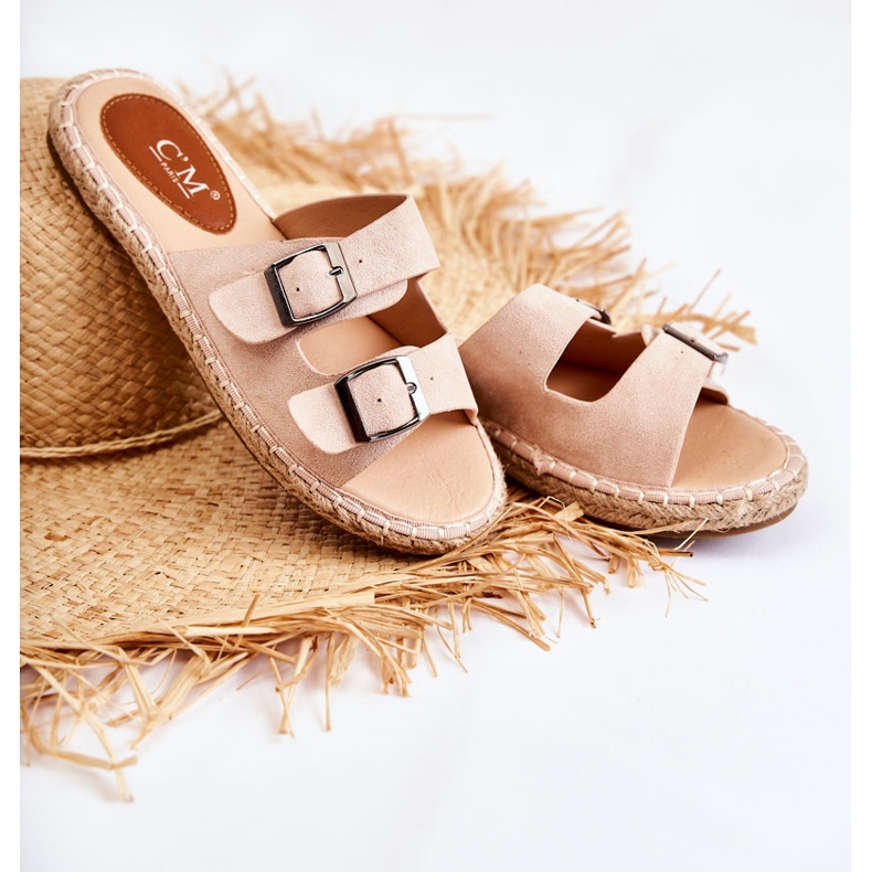 Chaussons Classiques en Daim pour Femme Beige Casilda 1