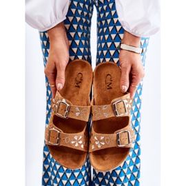 PG1 Chaussons Dalvio en daim marron avec strass brun 5