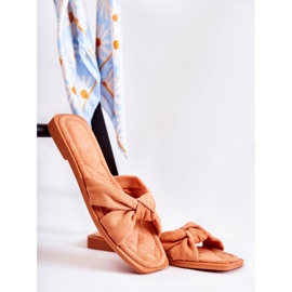 Pantoufles Lorrie en daim orange à la mode pour femmes 7
