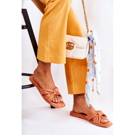 Pantoufles Lorrie en daim orange à la mode pour femmes 4