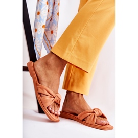 Pantoufles Lorrie en daim orange à la mode pour femmes 3