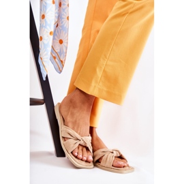 PG1 Pantoufles Lorrie en daim beige à la mode pour femmes 5