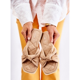 PG1 Pantoufles Lorrie en daim beige à la mode pour femmes 4