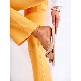 PG1 Pantoufles Lorrie en daim beige à la mode pour femmes 6