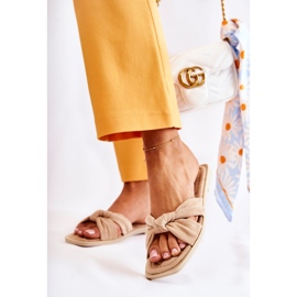 PG1 Pantoufles Lorrie en daim beige à la mode pour femmes 3