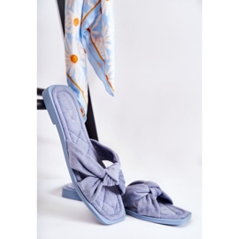 PG1 Chaussons en daim à la mode pour femmes Bleu Lorrie 4