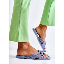 PG1 Chaussons en daim à la mode pour femmes Bleu Lorrie 6