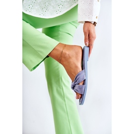PG1 Chaussons en daim à la mode pour femmes Bleu Lorrie 3