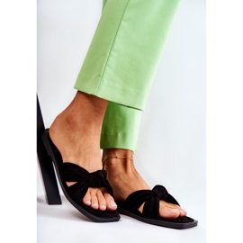 PG1 Pantoufles en daim noires à la mode pour femmes Lorrie le noir 1