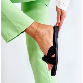 PG1 Pantoufles en daim noires à la mode pour femmes Lorrie le noir 4