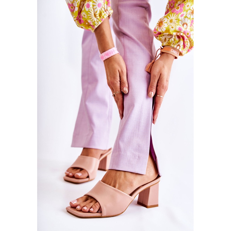 PG1 Chaussons Classiques En Cuir À Talons Hauts Nude Talena rose 1