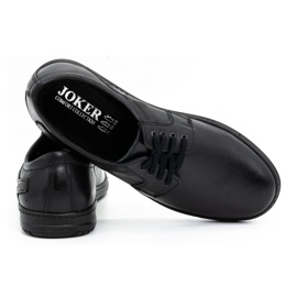 Joker Chaussures en cuir noir pour hommes 536J le noir 3