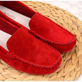 Mocassins En Cuir Rouge À Vinceza 3